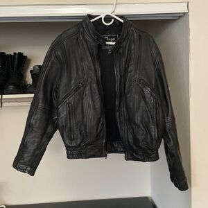 Black biker Leather Jacket